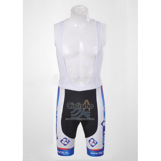 Fdj Ropa Ciclismo Culotte Corto 2012 Mangas Cortas Blanco y Azur